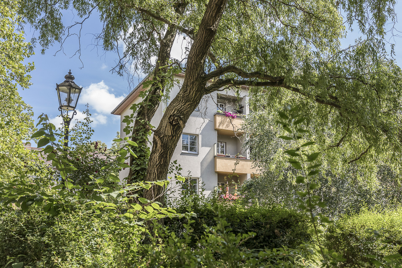 Gartenansicht einer Wohnimmobilie in Berlin Weißensee